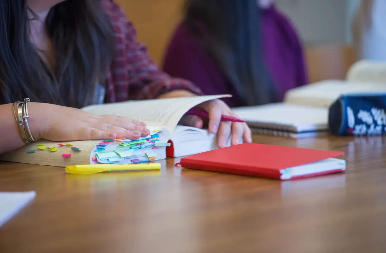 A notebook on a desk.